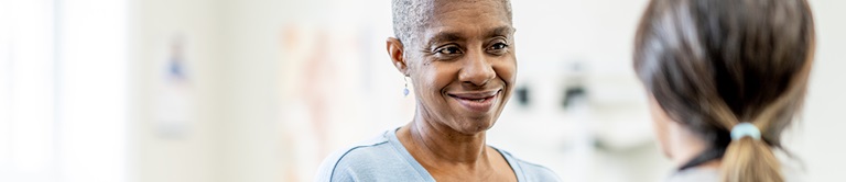 Lung Cancer patient speaking with doctor