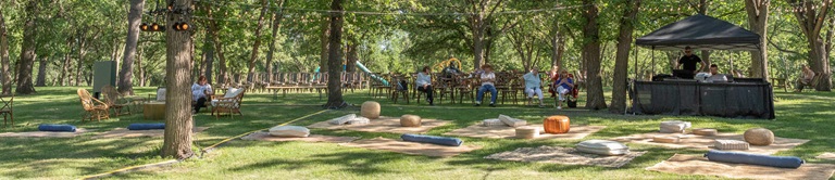 park with activities set up
