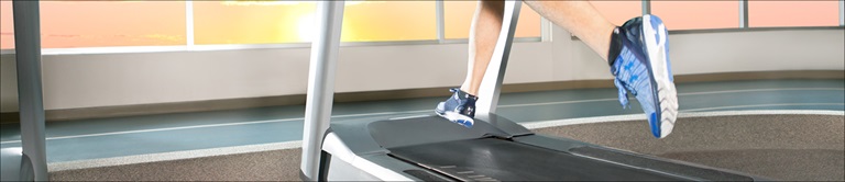 running on a treadmill