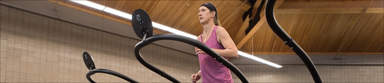 woman running on a treadmill