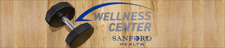 wellness center logo with a weight